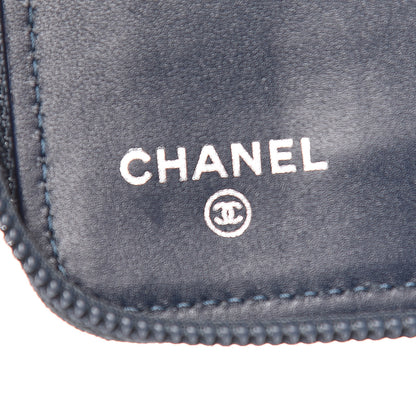 Chanel Caviar Large CC Timeless Zip Around Organizer Wallet Blue 6 of 9