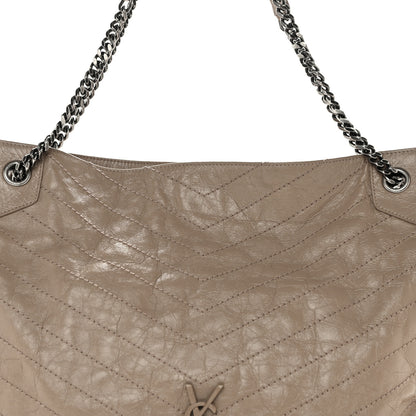 Saint Laurent Crinkled Calfskin Matelasse Monogram Large Niki Shopper Tote Dusty Grey 8 of 13