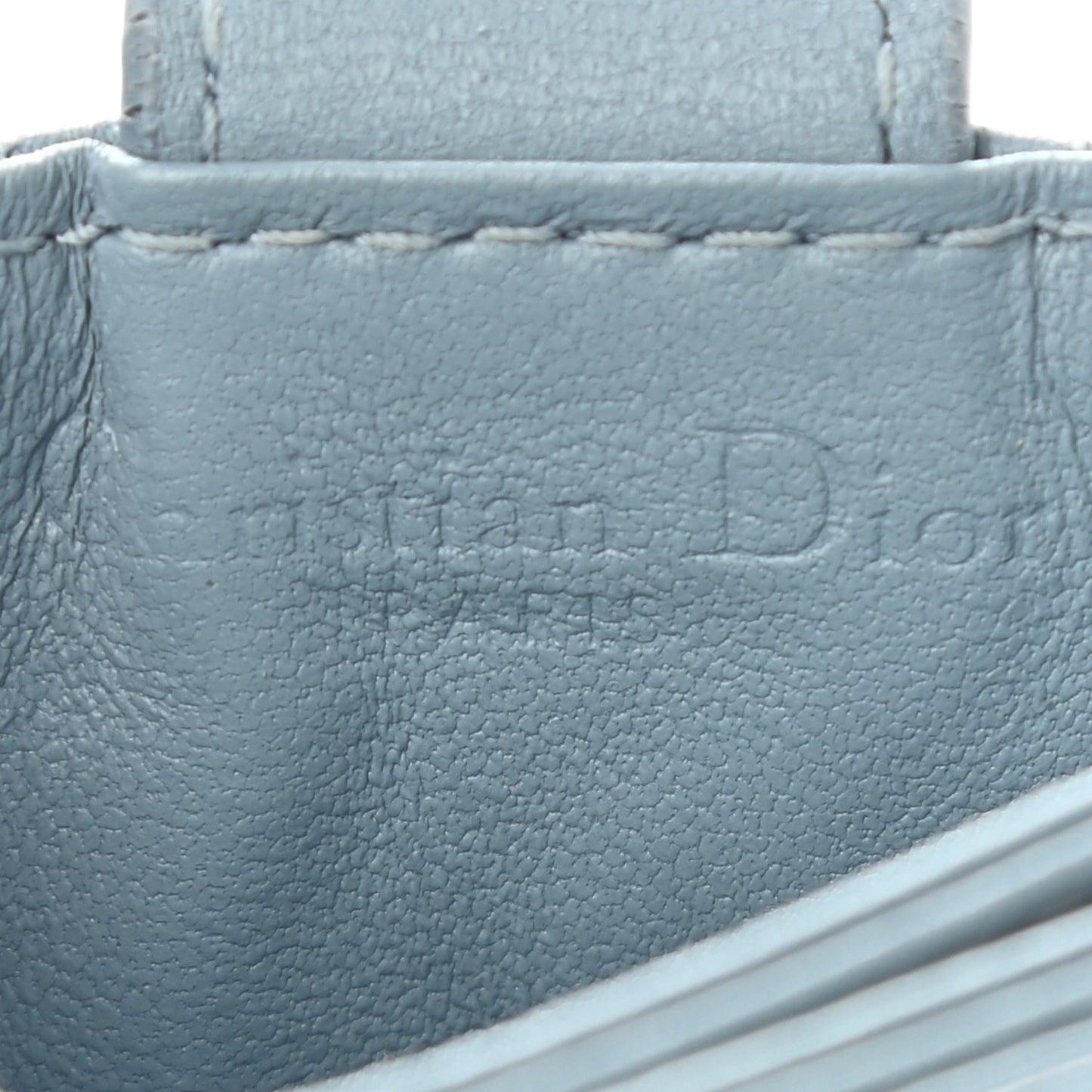 Lambskin Cannage Lady Dior 5-Gusset Card Holder Cloud Blue