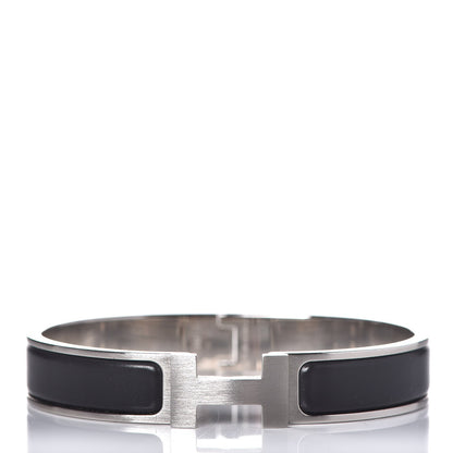 Hermes Matte Enamel Narrow Clic Clac HH Bracelet GM Black 1 of 5