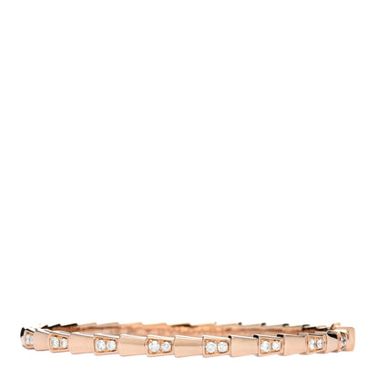 Bulgari 18K Rose Gold Diamond Serpenti Viper Bangle Bracelet SM 1 of 3