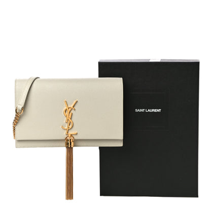 Saint Laurent Grain De Poudre Classic Monogram Kate Tassel Chain Wallet Crema Soft 11 of 11