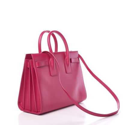 Saint Laurent Calfskin Small Sac De Jour Lipstick Fuchsia 2 of 8