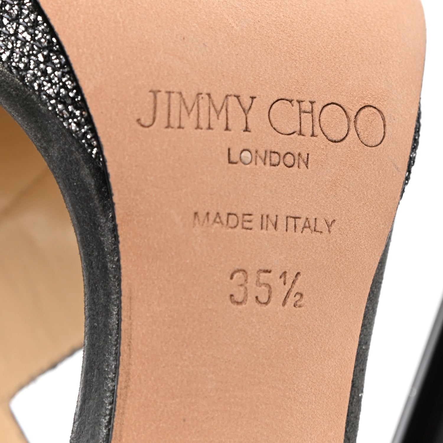 Jimmy Choo Glitter Crisscross Sandals 35.5 Silver 6 of 10