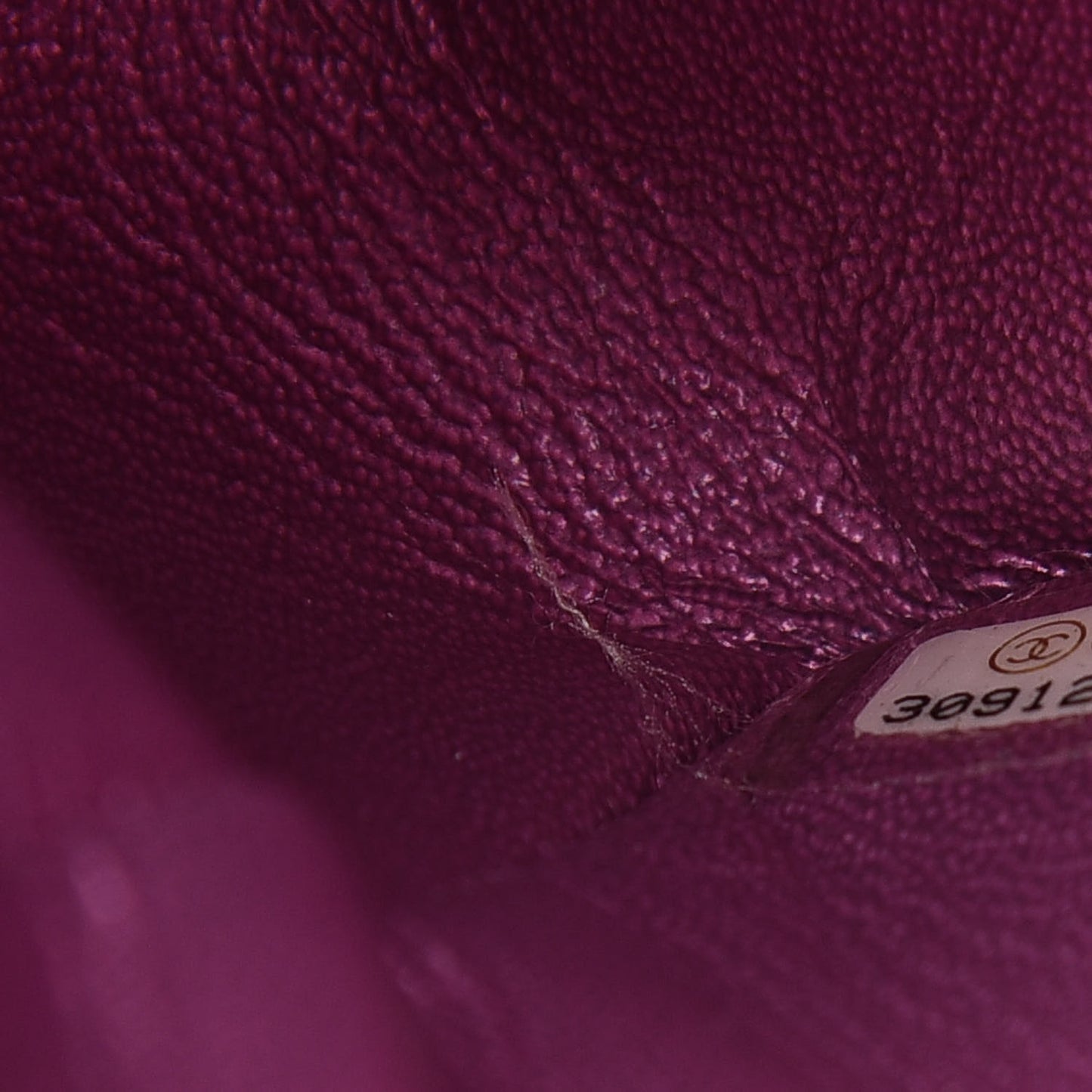 Iridescent Lambskin Quilted Mini Rectangular Flap Purple