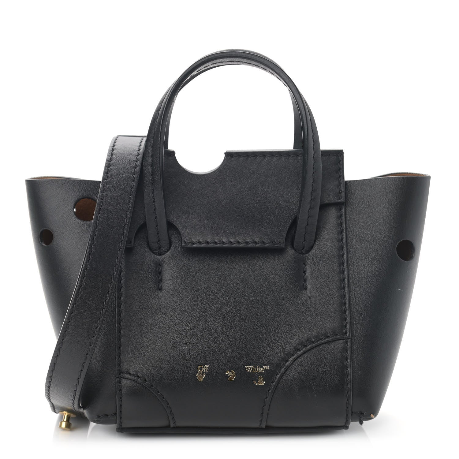 Off-White OFF WHITE Calfskin Burrow 16 Tote Black 1 of 11