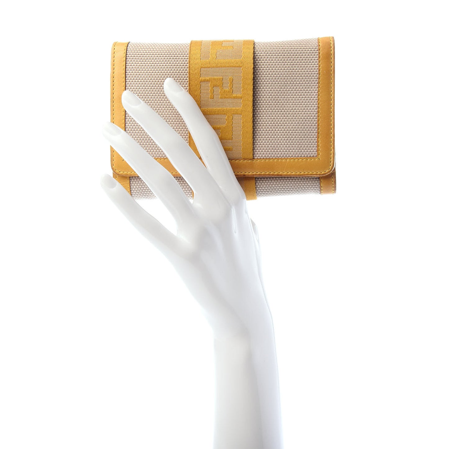 Canvas Vitello FF Tri-Fold Wallet Yellow