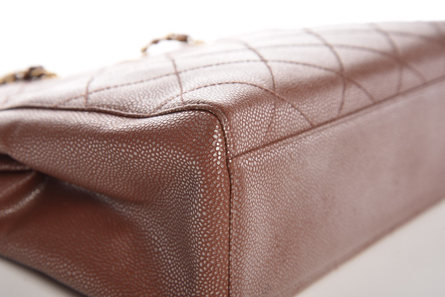Chanel Metallic Caviar Quilted Shopping Tote Brown 13 of 17