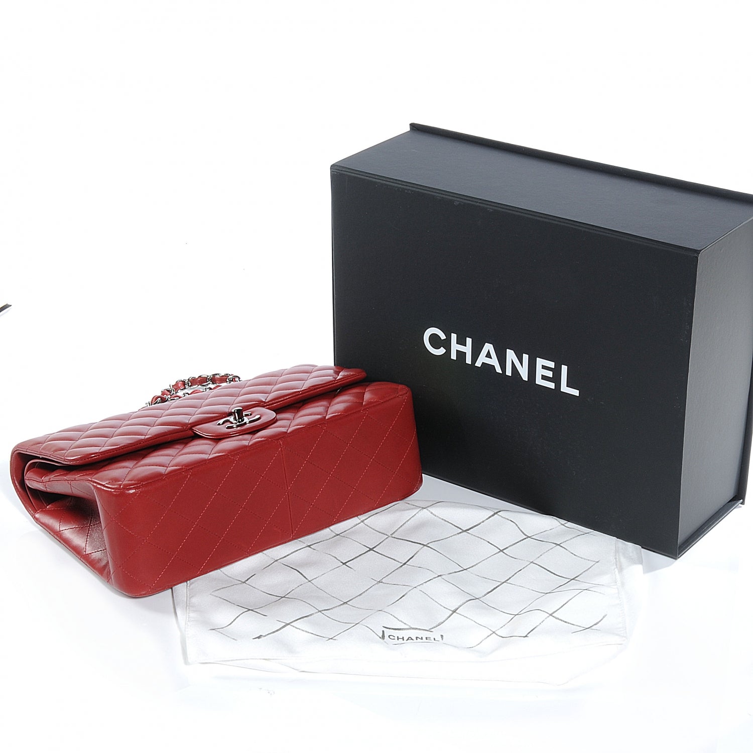 Chanel Lambskin Jumbo Double Flap Red 9 of 9
