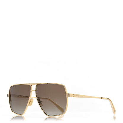 Celine Oversized Aviator Sunglasses CL40246U-Y Gold 1 of 7