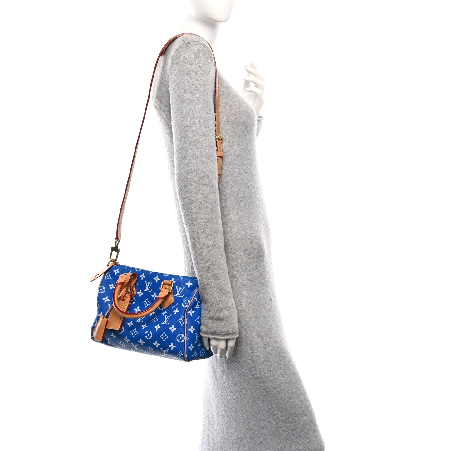 Calfskin Monogram Speedy P9 Bandouliere 25 Blue