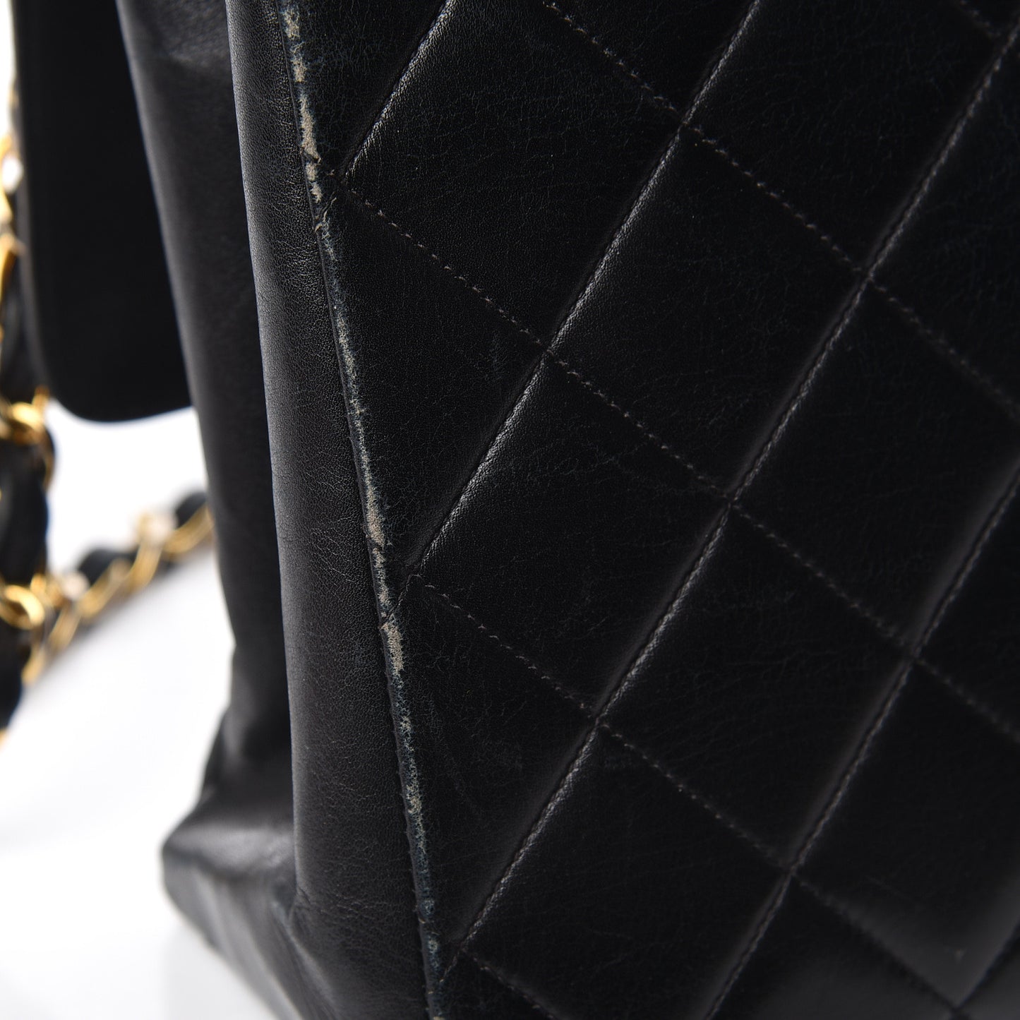 Lambskin Quilted XL Jumbo Single Flap Black