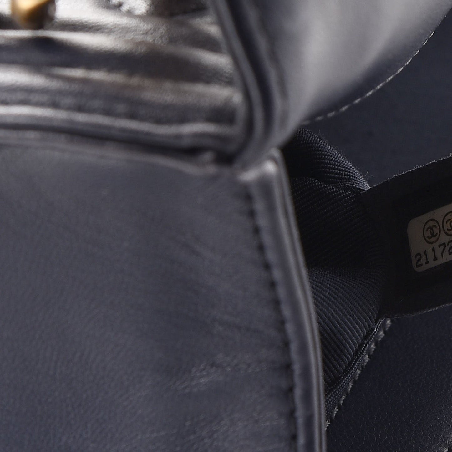 Lambskin Quilted Medium Boy Flap Dark Navy