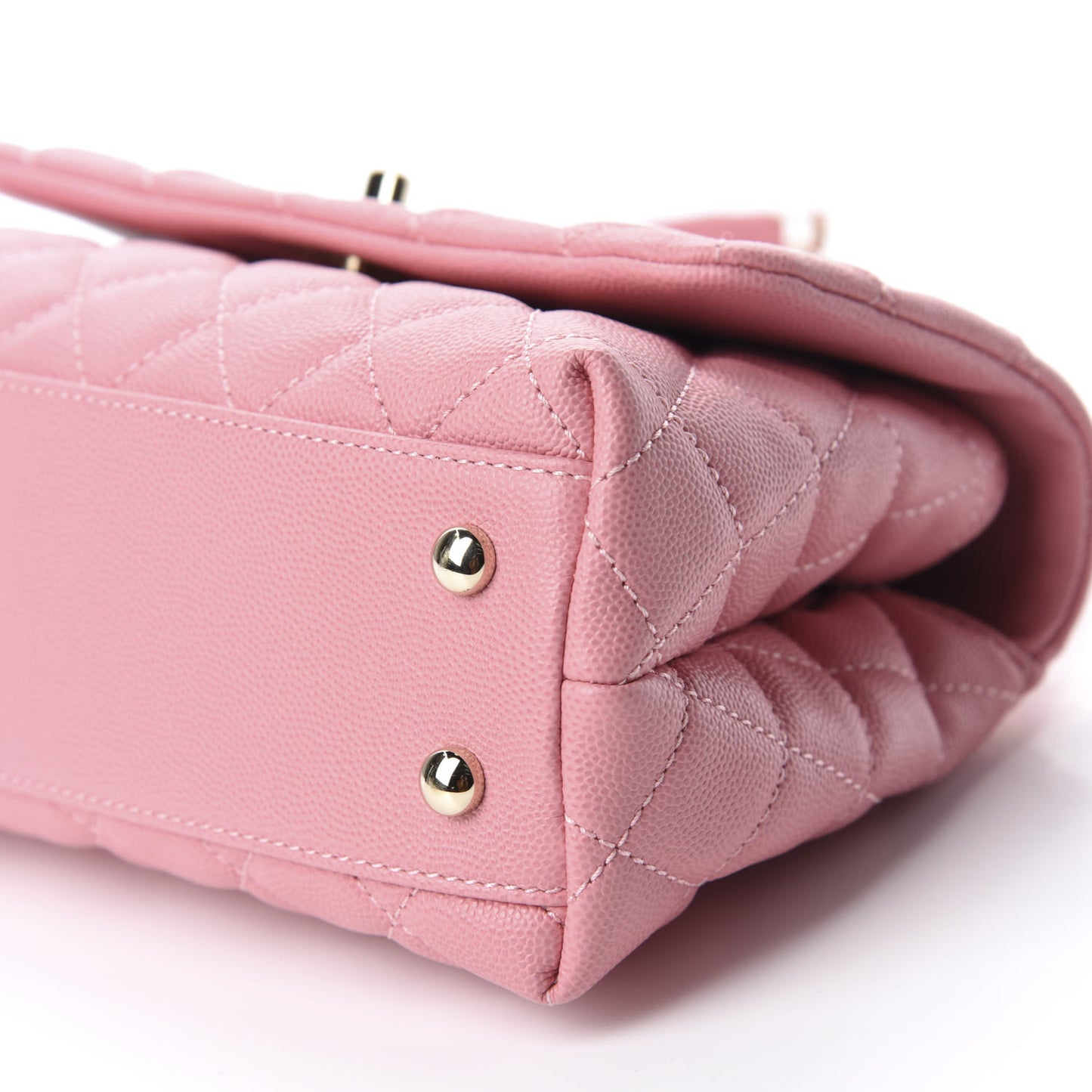 Caviar Quilted Mini Coco Handle Flap Pink