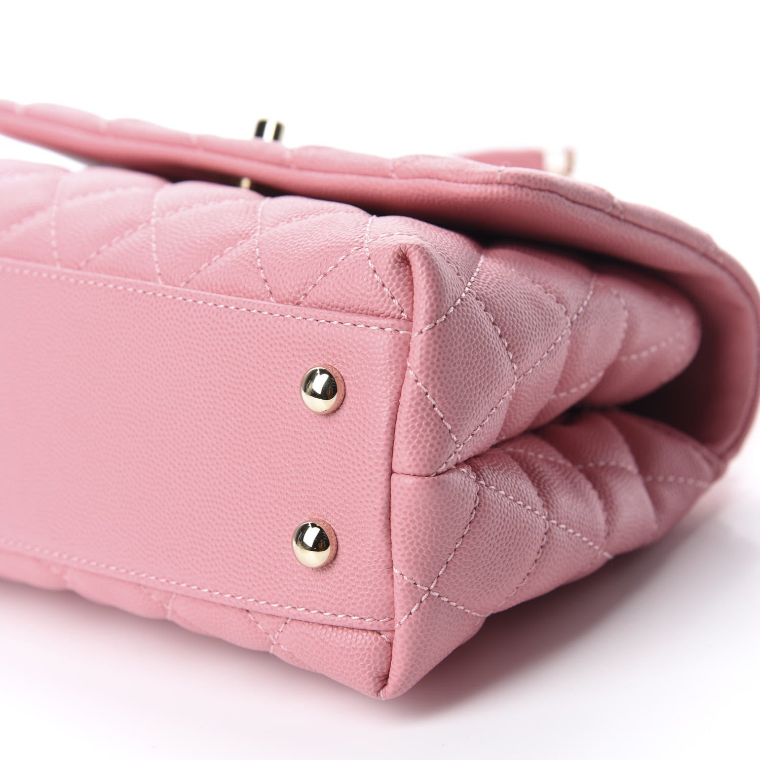 Chanel Caviar Quilted Mini Coco Handle Flap Pink 6 of 10