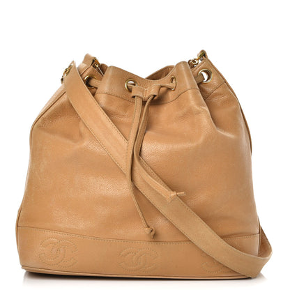 Chanel Caviar Drawstring Shoulder Bag Beige 1 of 14