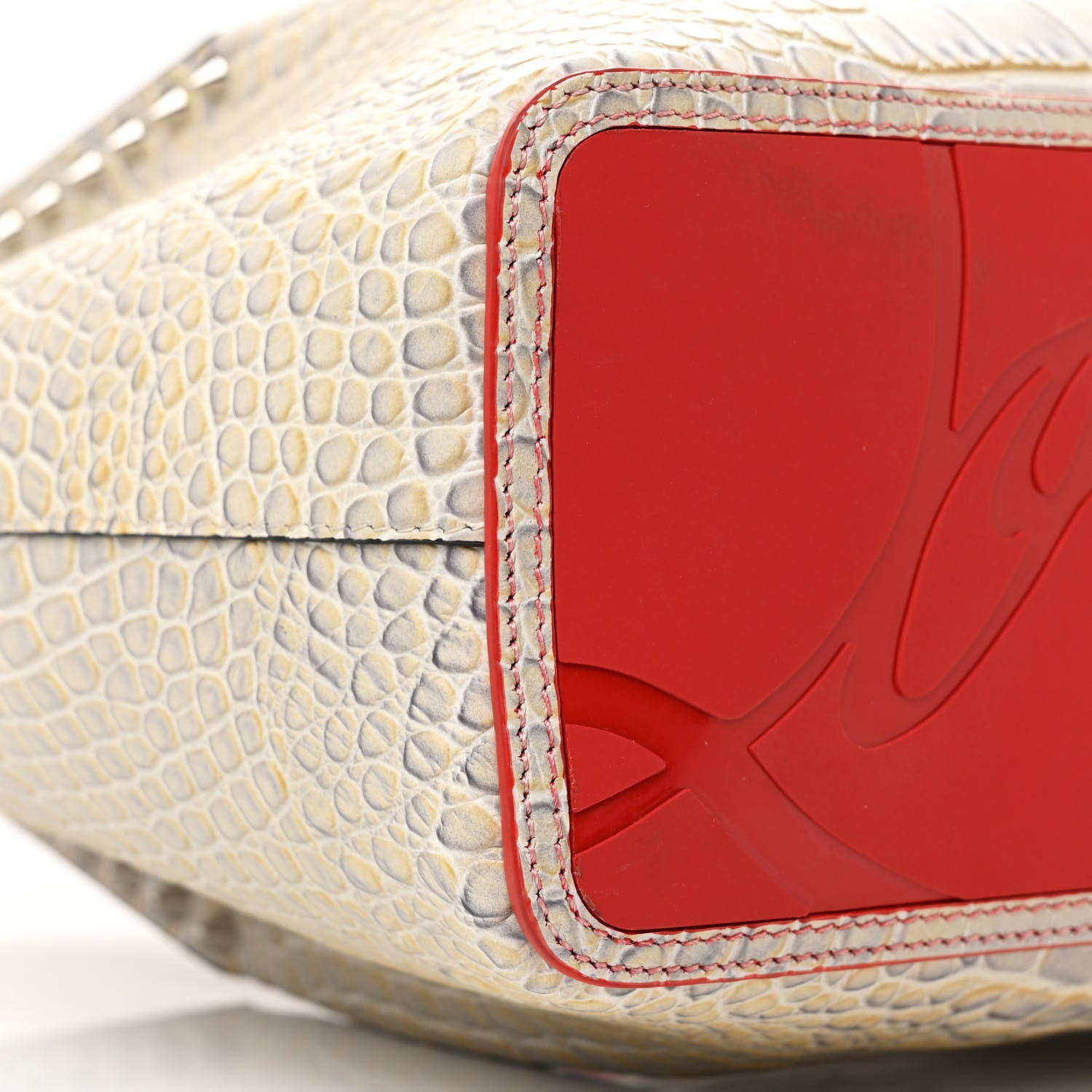 Christian Louboutin Crocodile Embossed Calfskin Tropic Spiked Small Cabarock Shopper Tote Studio Goose 8 of 12