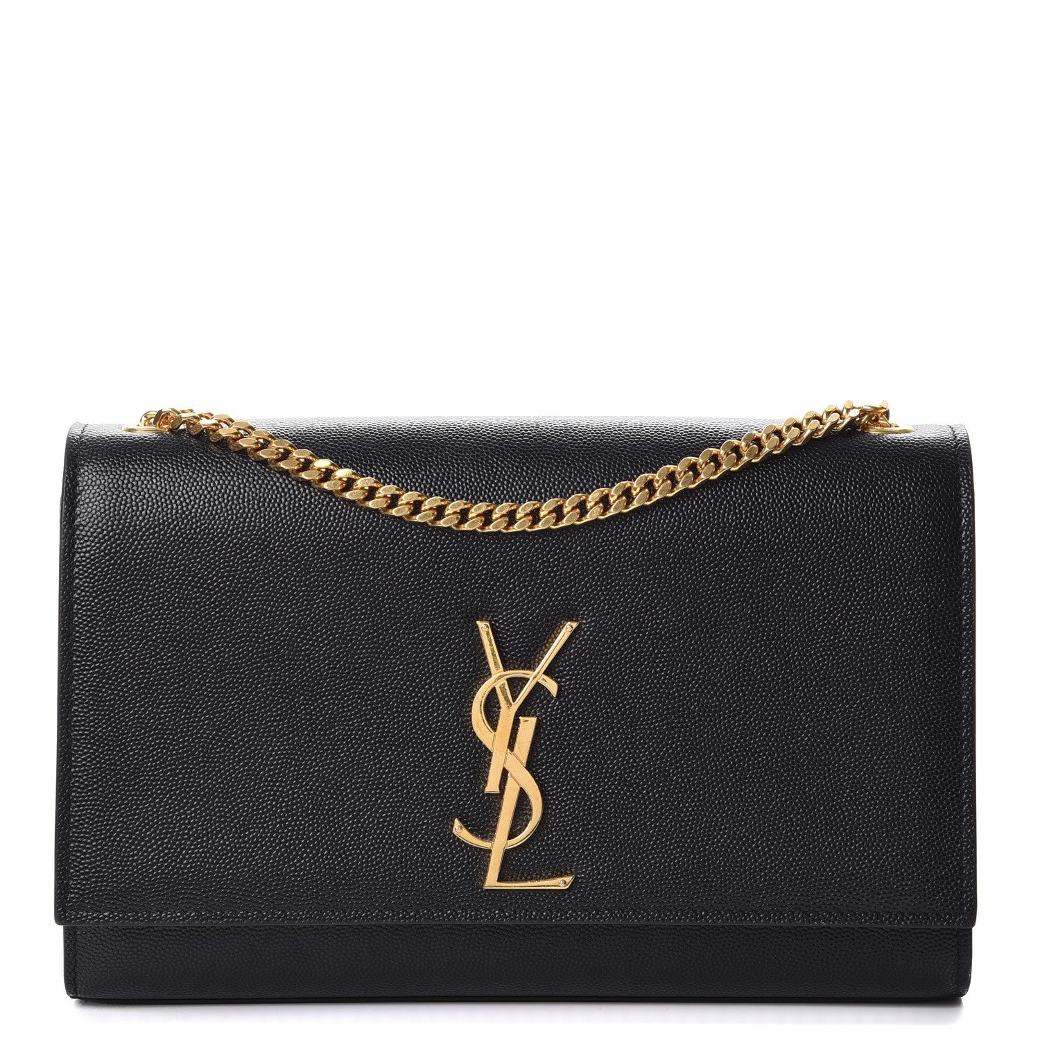 Saint Laurent Grain De Poudre Medium Classic Monogram Kate Satchel Black 1 of 11