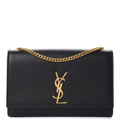 Saint Laurent Grain De Poudre Medium Classic Monogram Kate Satchel Black 1 of 11