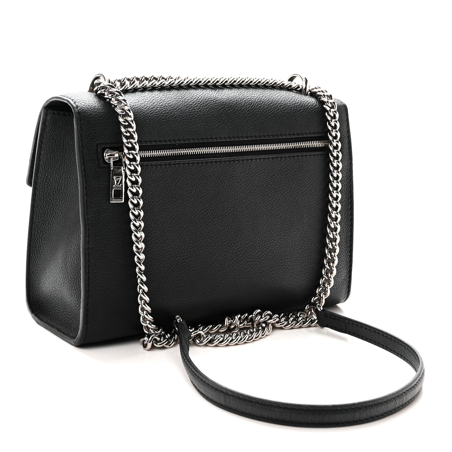Louis Vuitton Soft Calfskin Mylockme Chain Bag BB  Black 3 of 9