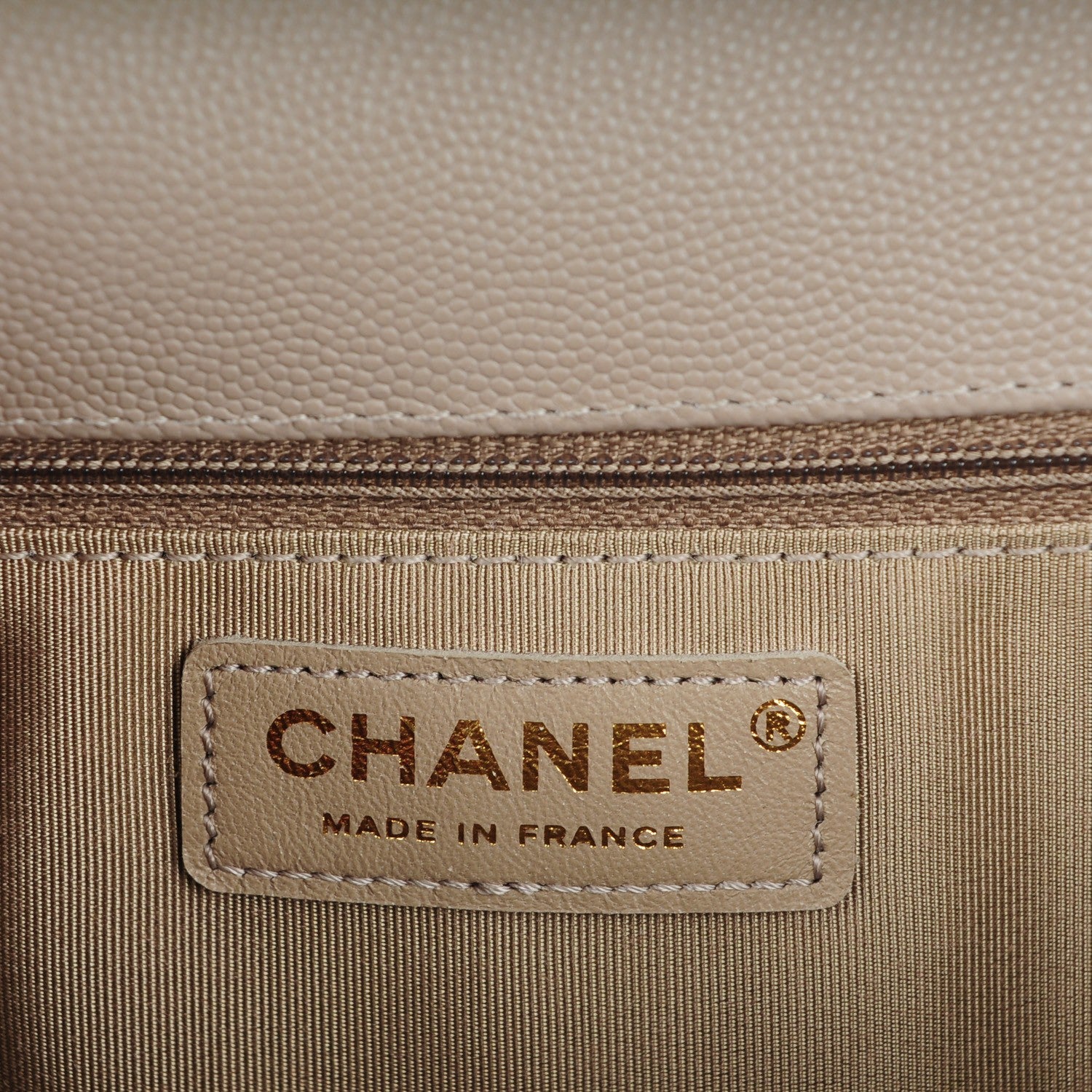 Chanel Caviar Quilted New Medium Boy Flap Dark Beige 7 of 8