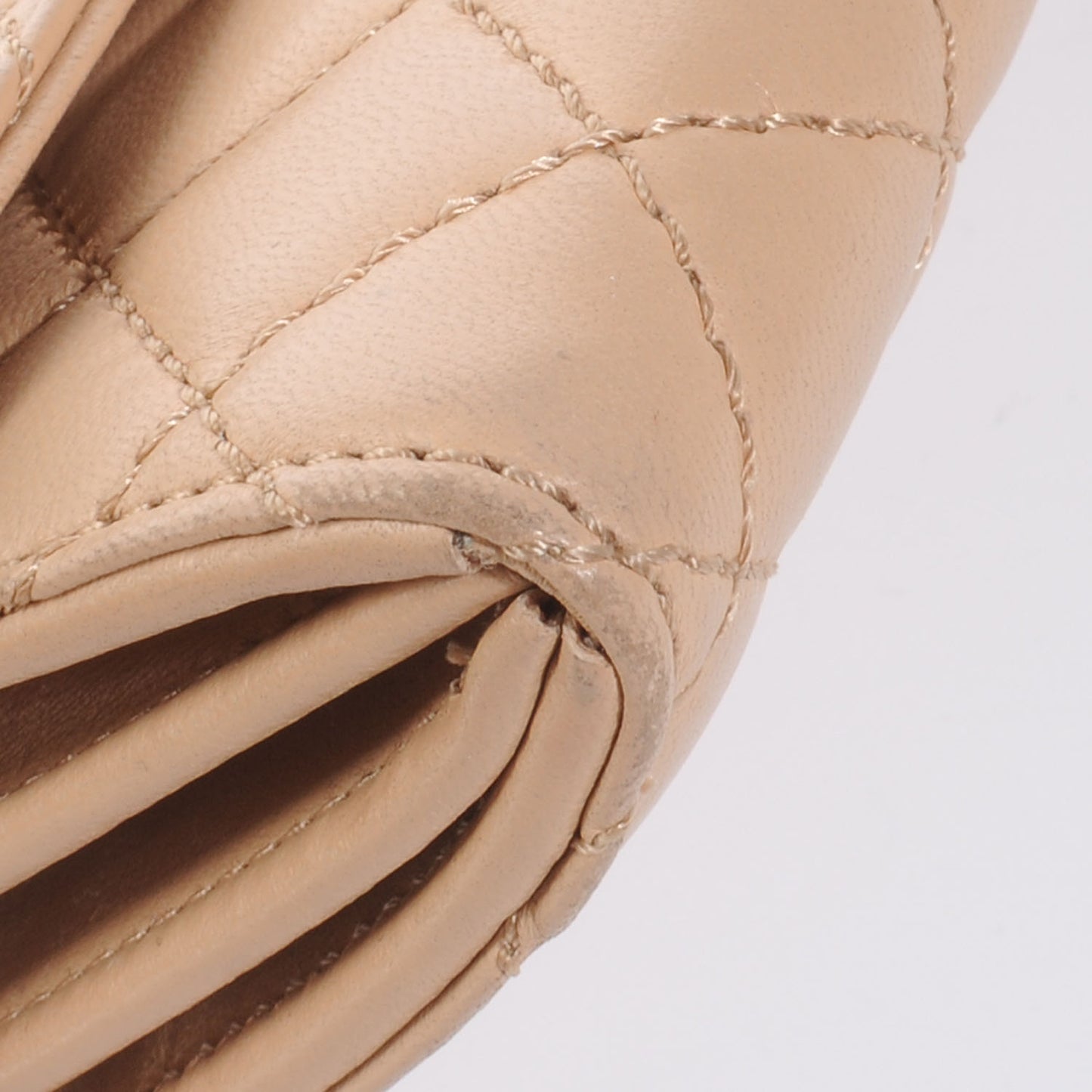 Lambskin Quilted Clutch Flap Beige