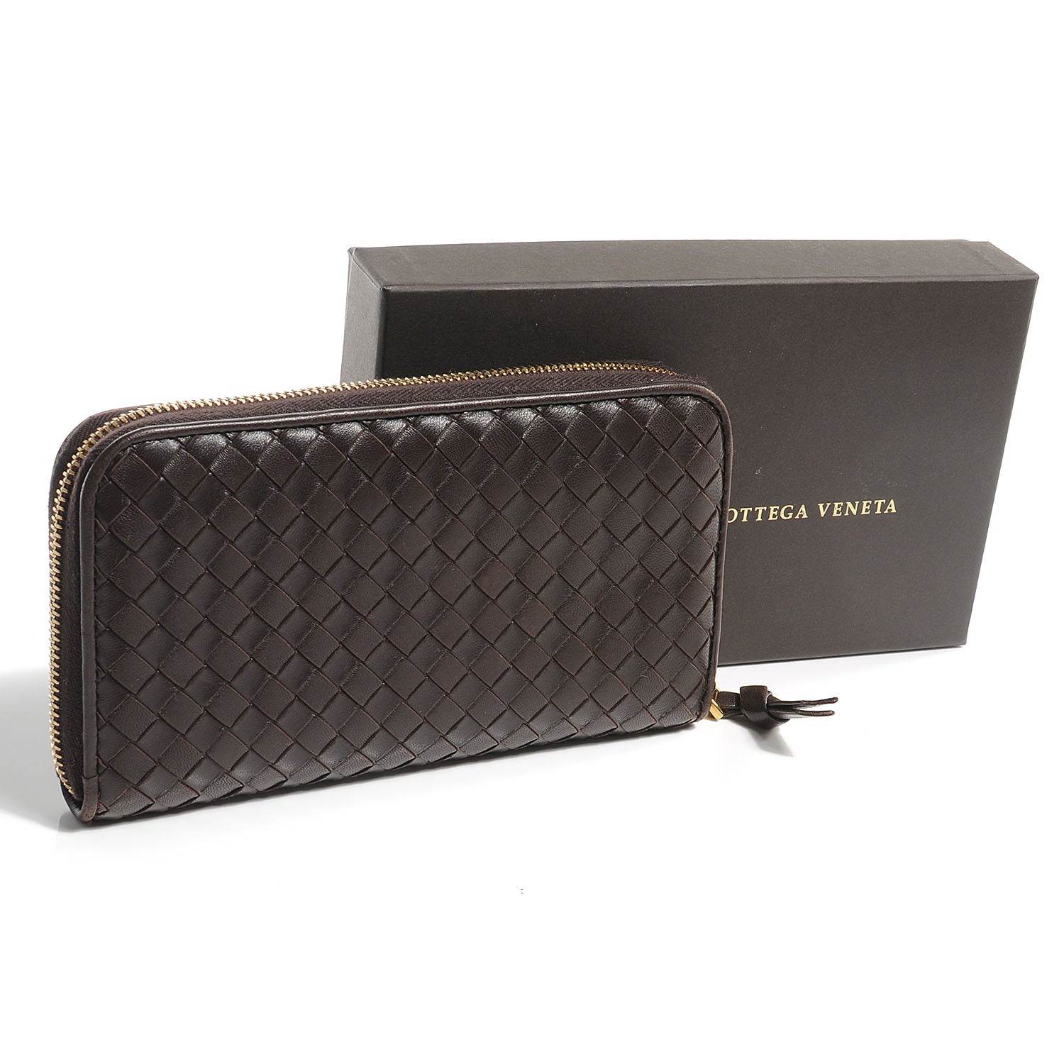 Bottega Veneta Nappa Intrecciato Zip Around Wallet Ebano 5 of 9