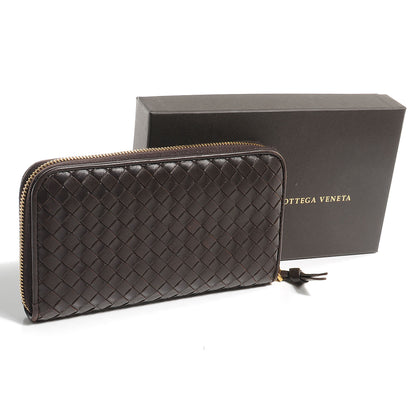 Bottega Veneta Nappa Intrecciato Zip Around Wallet Ebano 5 of 9