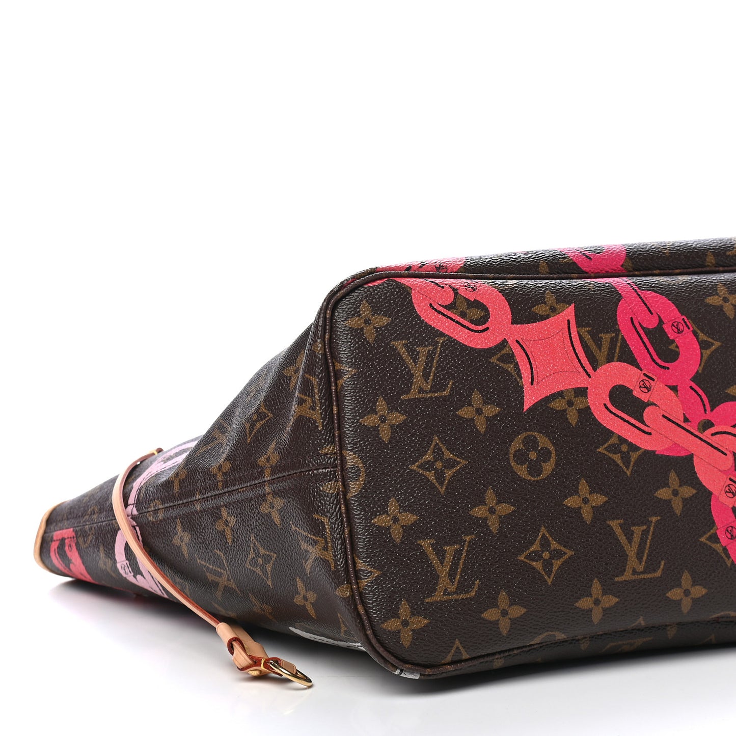 Monogram Bay Neverfull MM Rose Ballerine Poppy