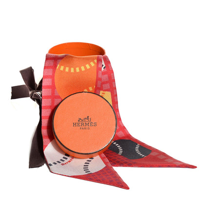 Hermes Silk Balles de Tennis Twilly Rouge Orange Blanc 5 of 5