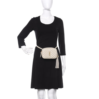 Saint Laurent Calfskin Matelasse Monogram Lou Belt Bag Ivory 2 of 12