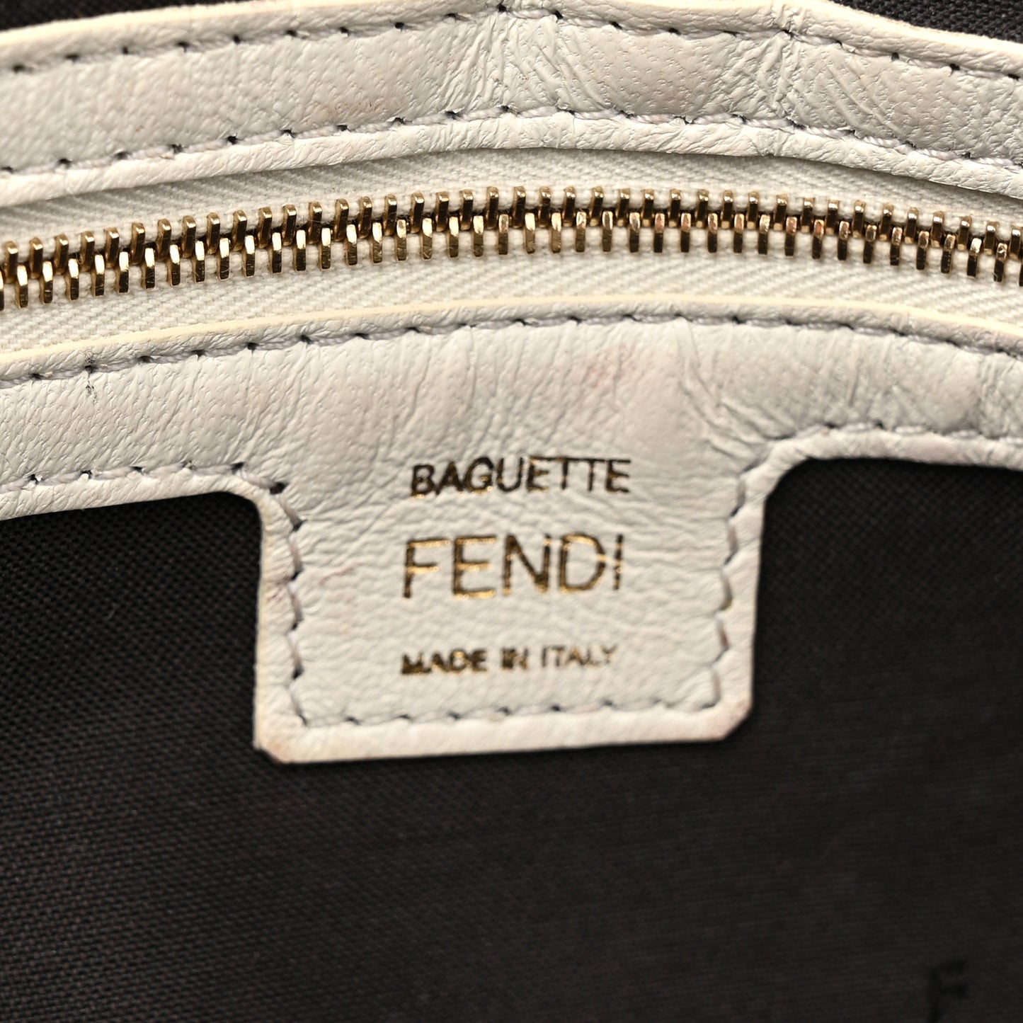 Nappa FF 1974 Embossed Baguette White