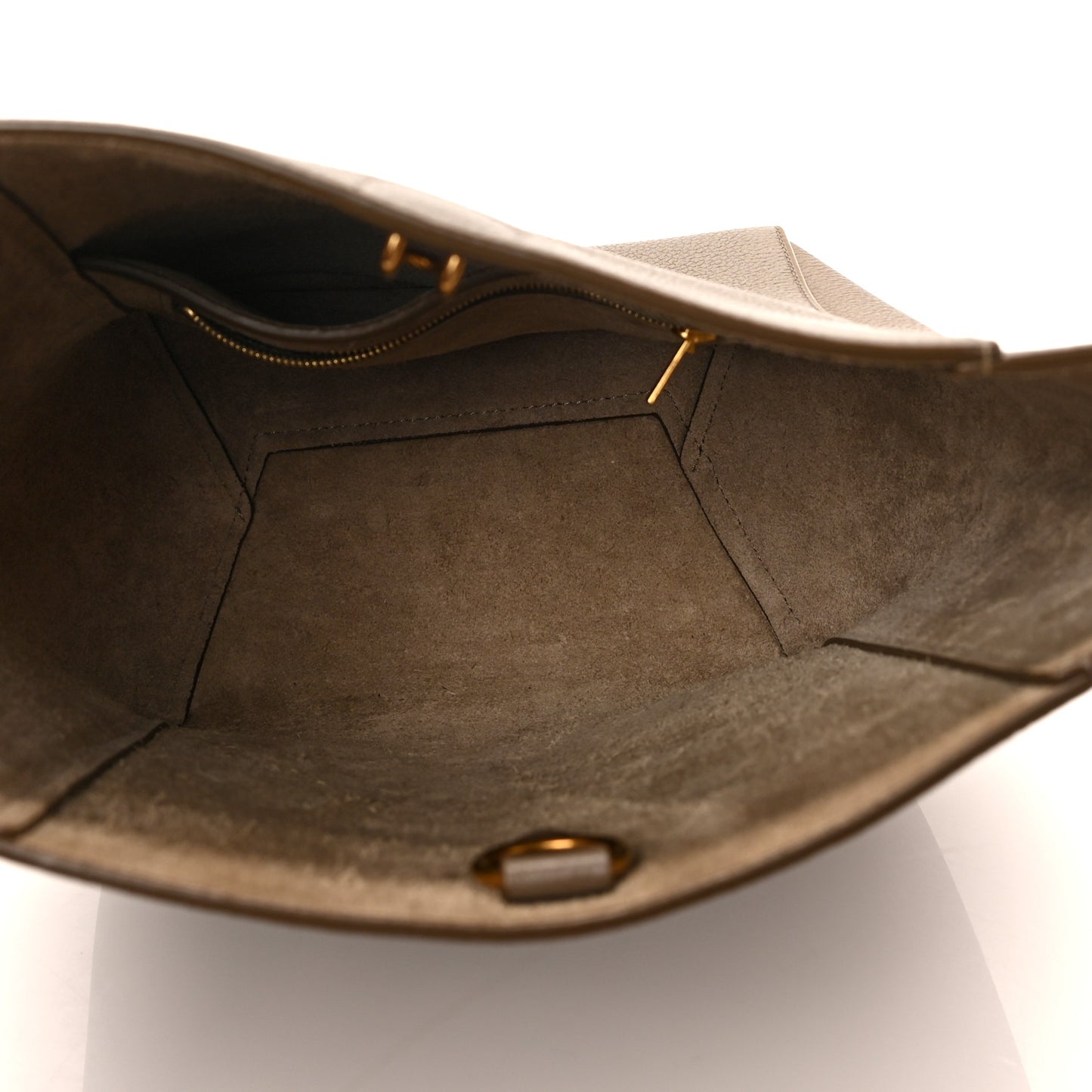 Soft Grained Calfskin Small Sangle Bucket Bag Taupe