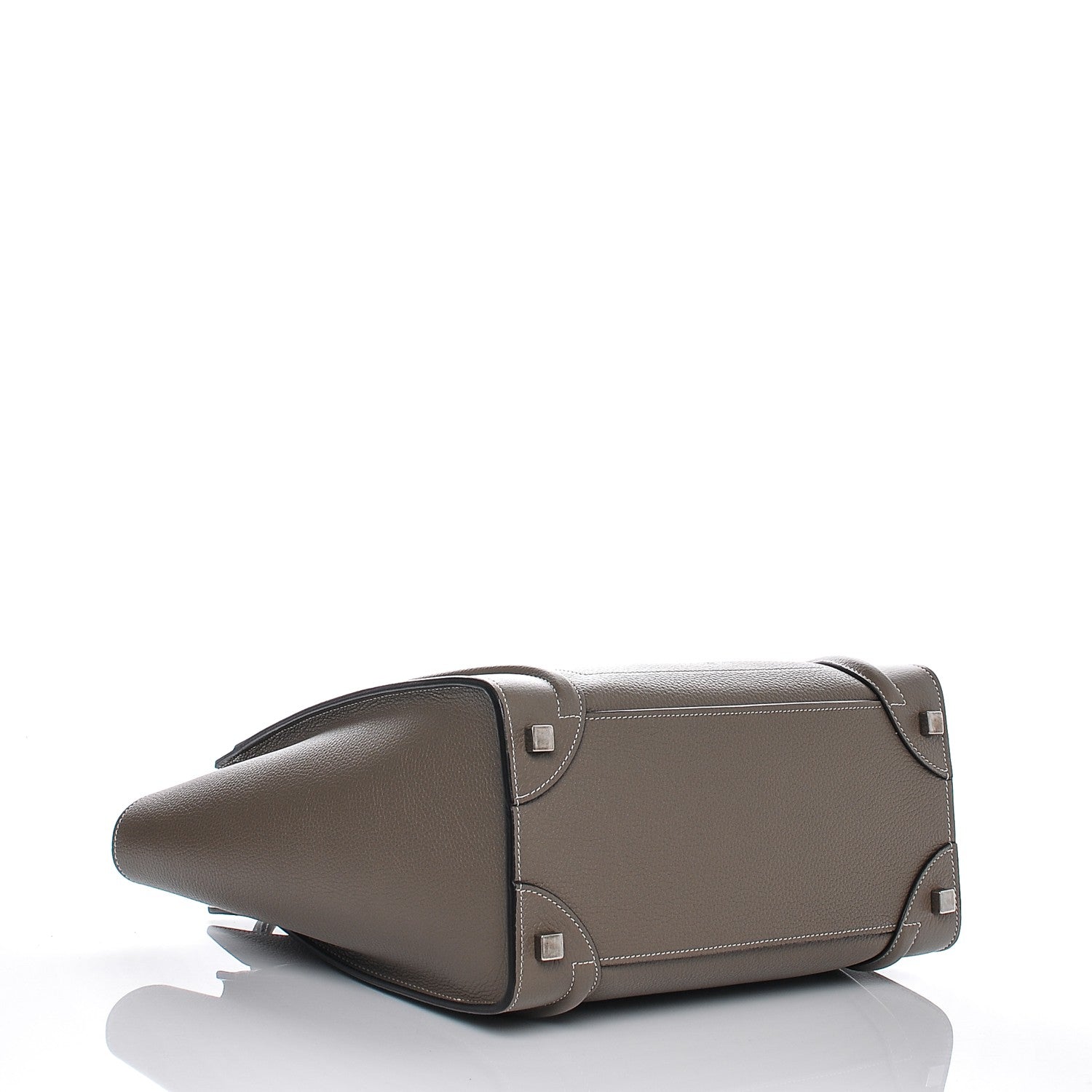 Celine Drummed Calfskin Micro Luggage Souris 4 of 7