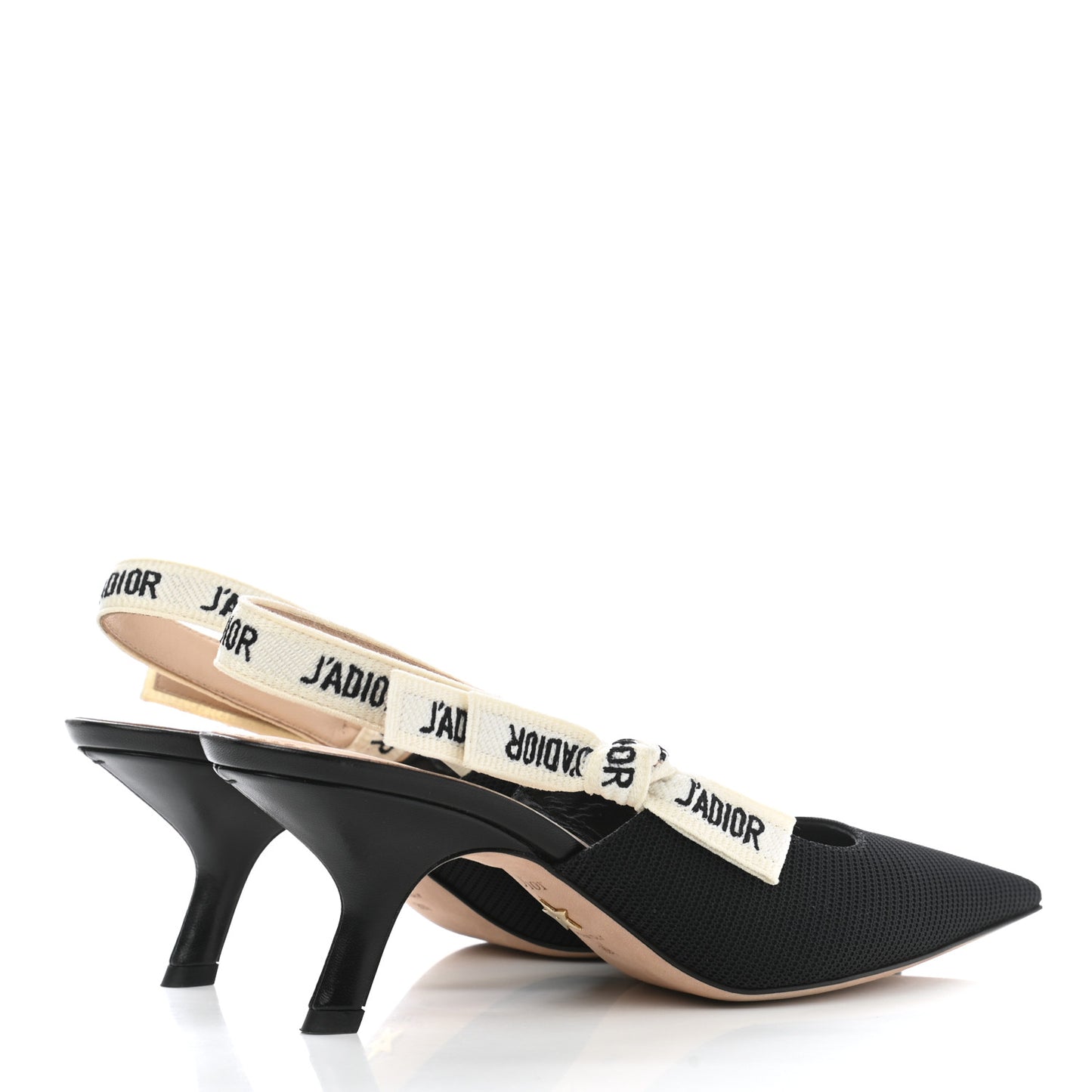 Technical Canvas Ribbon J Adior Slingback 65mm Pumps 39.5 Black