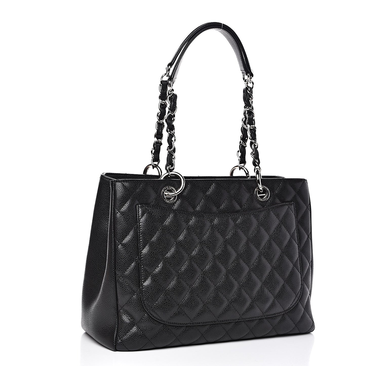 Caviar Quilted Grand Shopping Tote GST Black