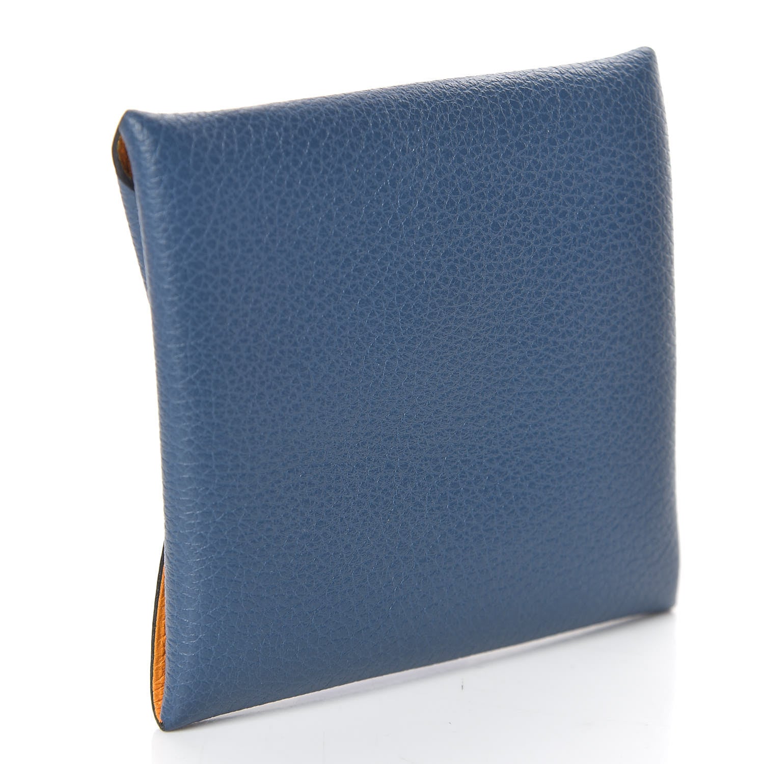 Hermes Evercolor Verso Bastia Coin Purse Bleu Agate Jaune D'Or 3 of 8