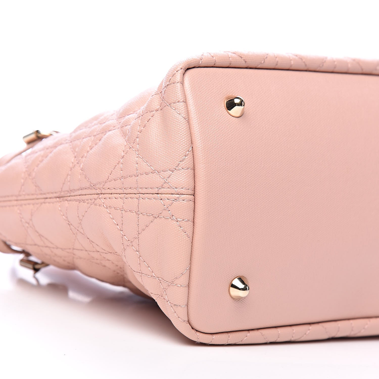Christian Dior Coated Canvas Cannage Mini Panarea Tote Light Pink 8 of 10