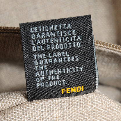 Fendi Pequin Cuoio Vegetale Large Hobo Tobacco Black Cuoio 8 of 11