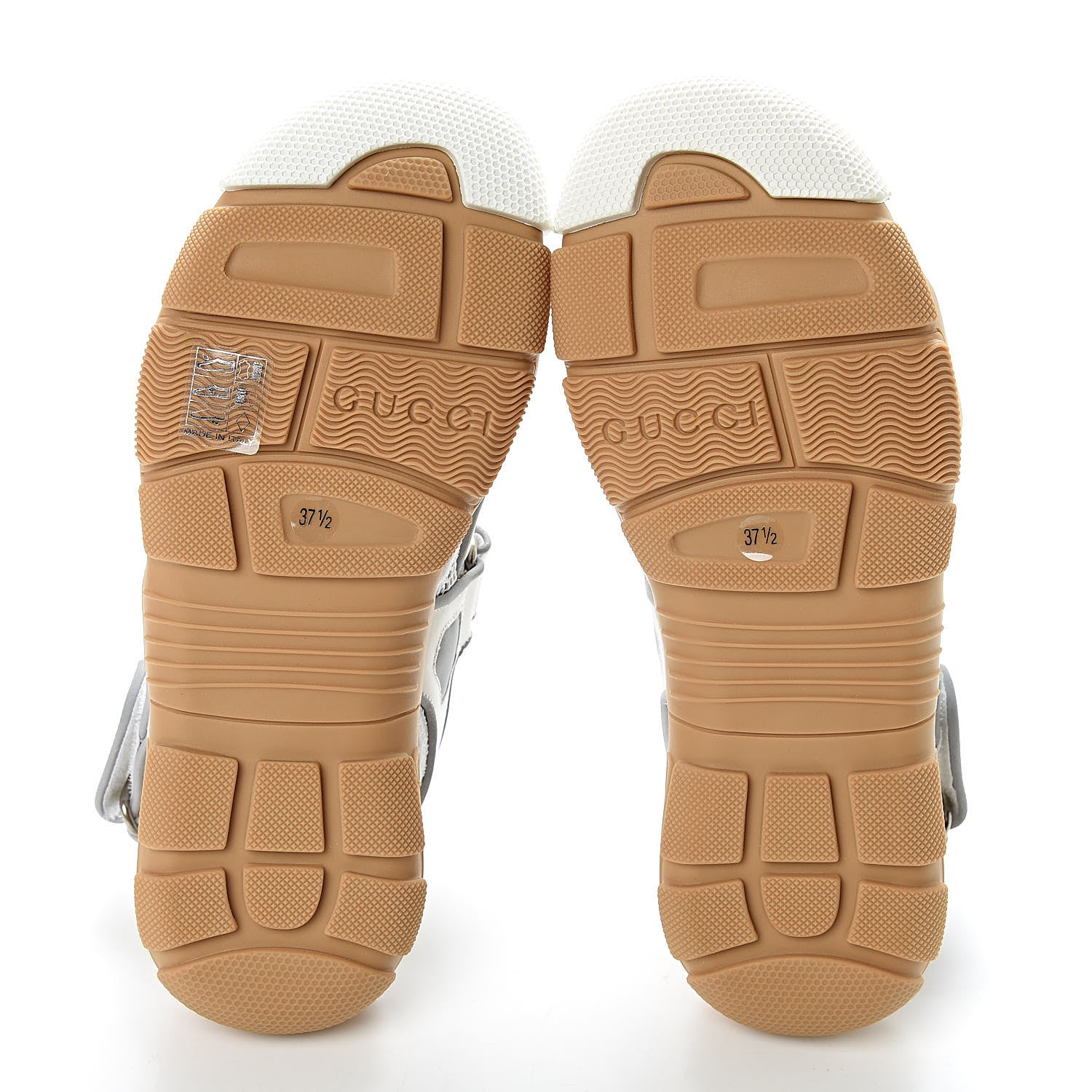Gucci Mesh Fabric Tinsel Sport Sandals 37.5 White Silver 8 of 9