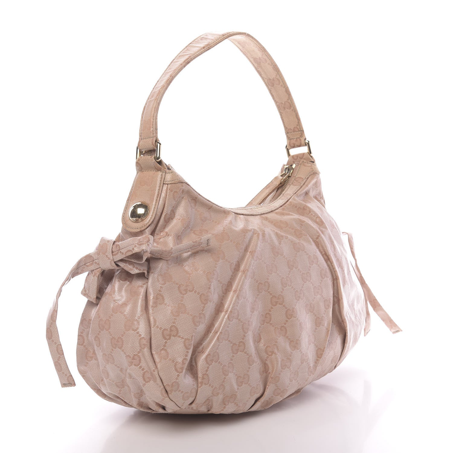 Gucci Crystal Monogram Web Hobo Blush 3 of 13