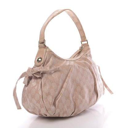 Gucci Crystal Monogram Web Hobo Blush 3 of 13