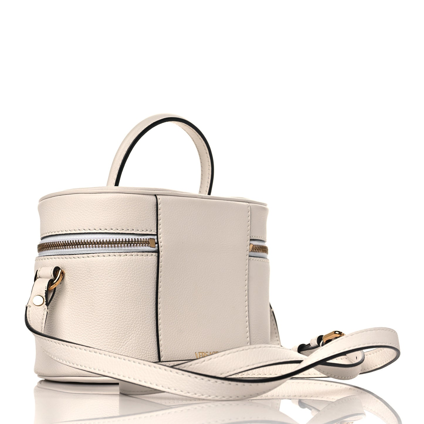 Grained Calfskin Medusa Vanity Case White