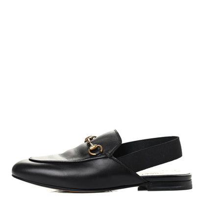 Gucci Lambskin Horsebit Slingback Slippers 35.5 Black 1 of 4