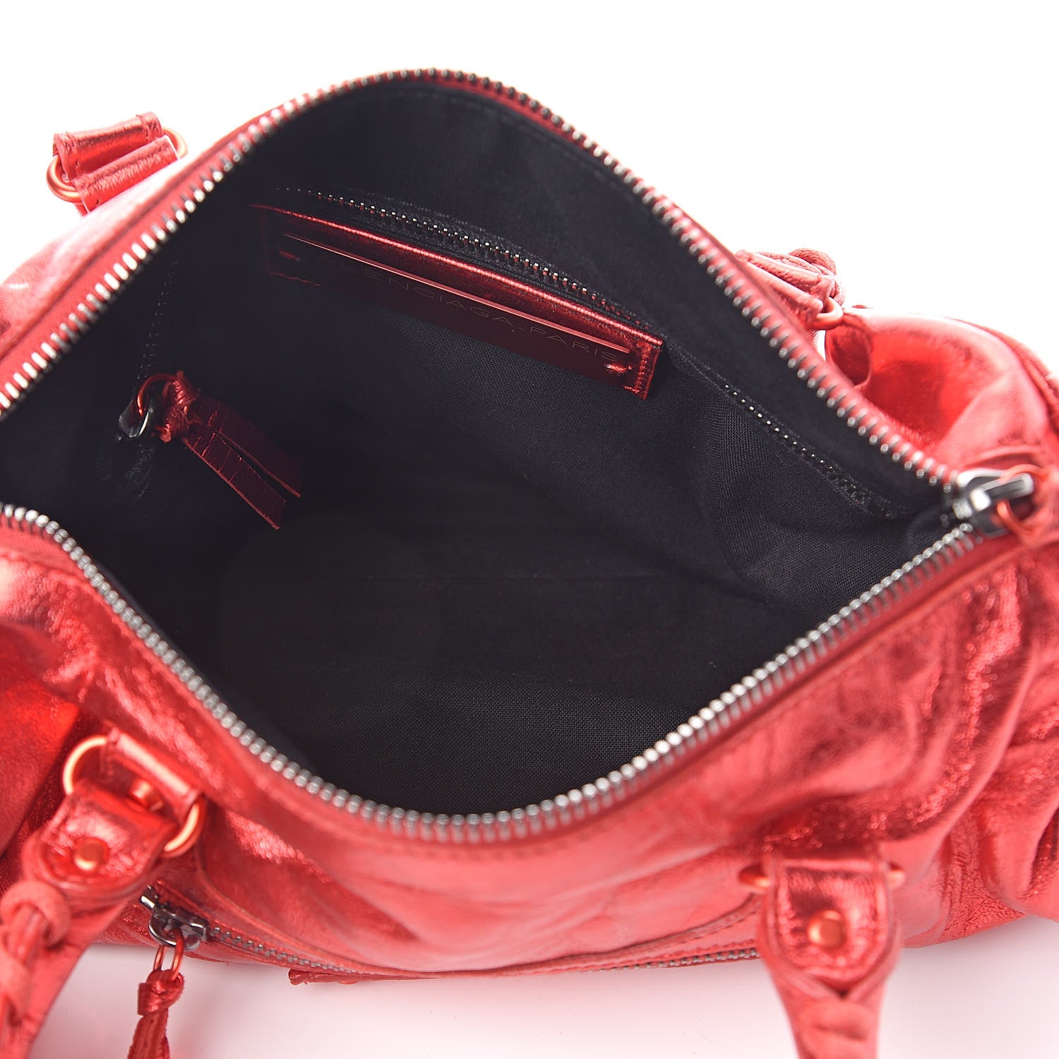 Balenciaga Metallic Agneau Classic Hardware Twiggy Red 6 of 12