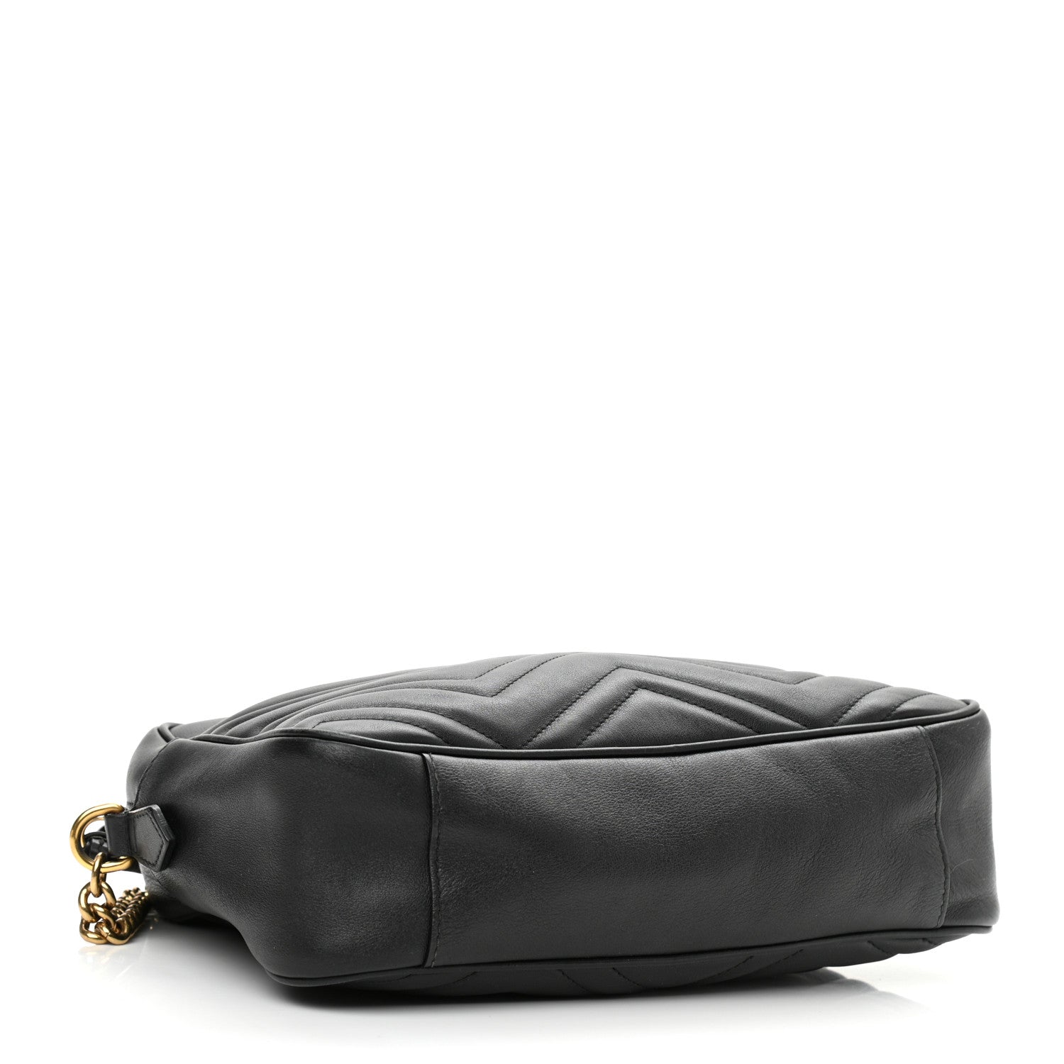 Gucci Calfskin Matelasse Medium GG Marmont Chain Shoulder Bag Black 4 of 10