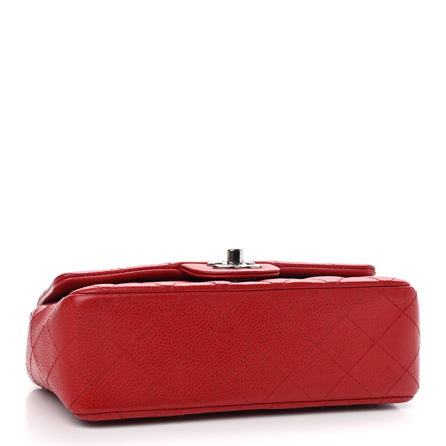 Caviar Quilted Mini Rectangular Flap Red