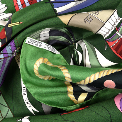 Hermes Silk Les Folies Du Ciel Scarf 90 4 of 4