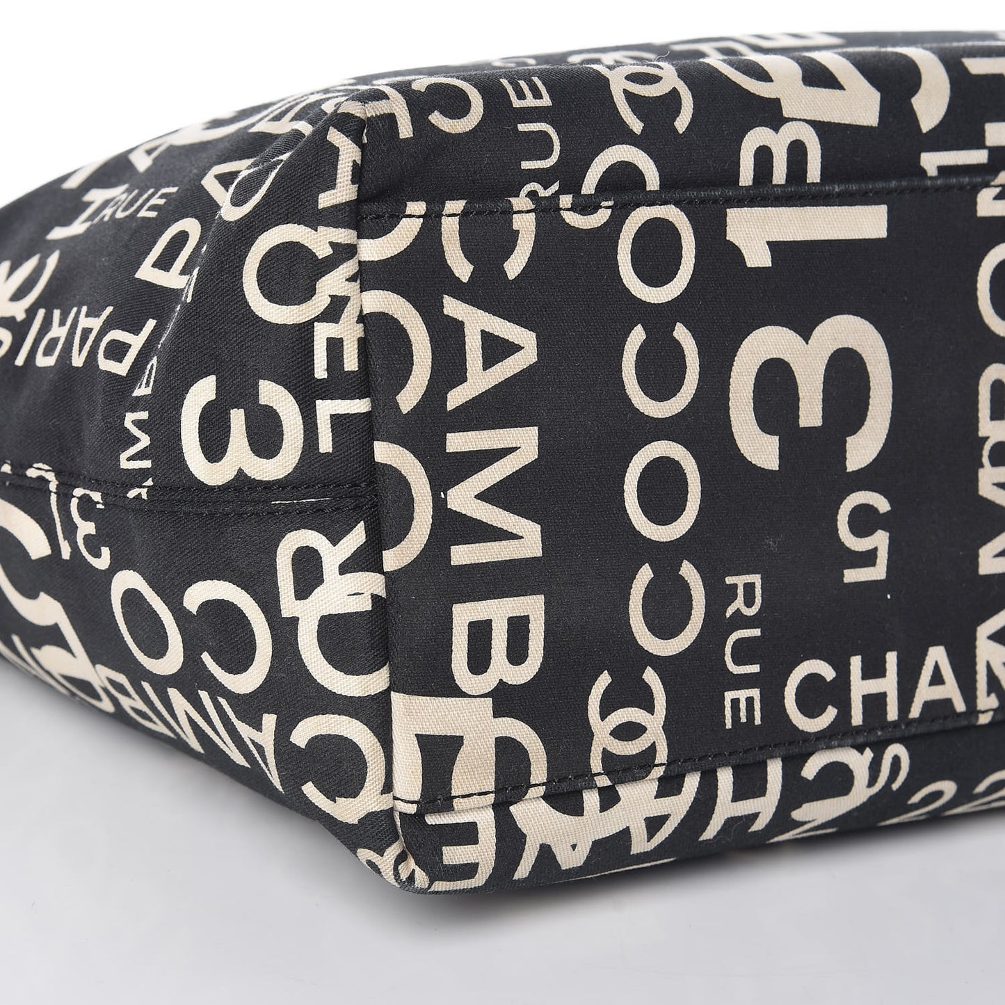 Canvas 31 Rue Cambon Beach Tote Black
