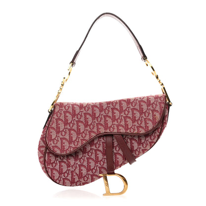 Christian Dior Monogram Saddle Bag Burgundy 1 of 14